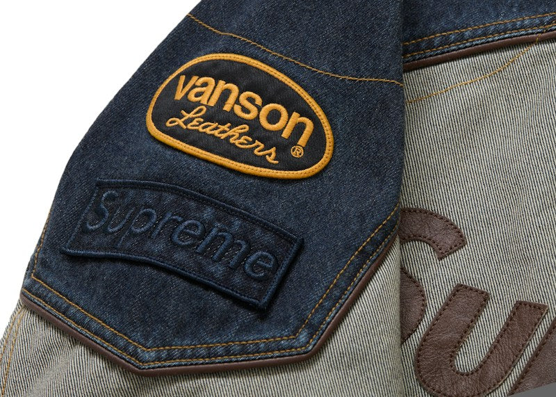 Supreme Vanson Leathers Cordura Cotton Jacket Denim