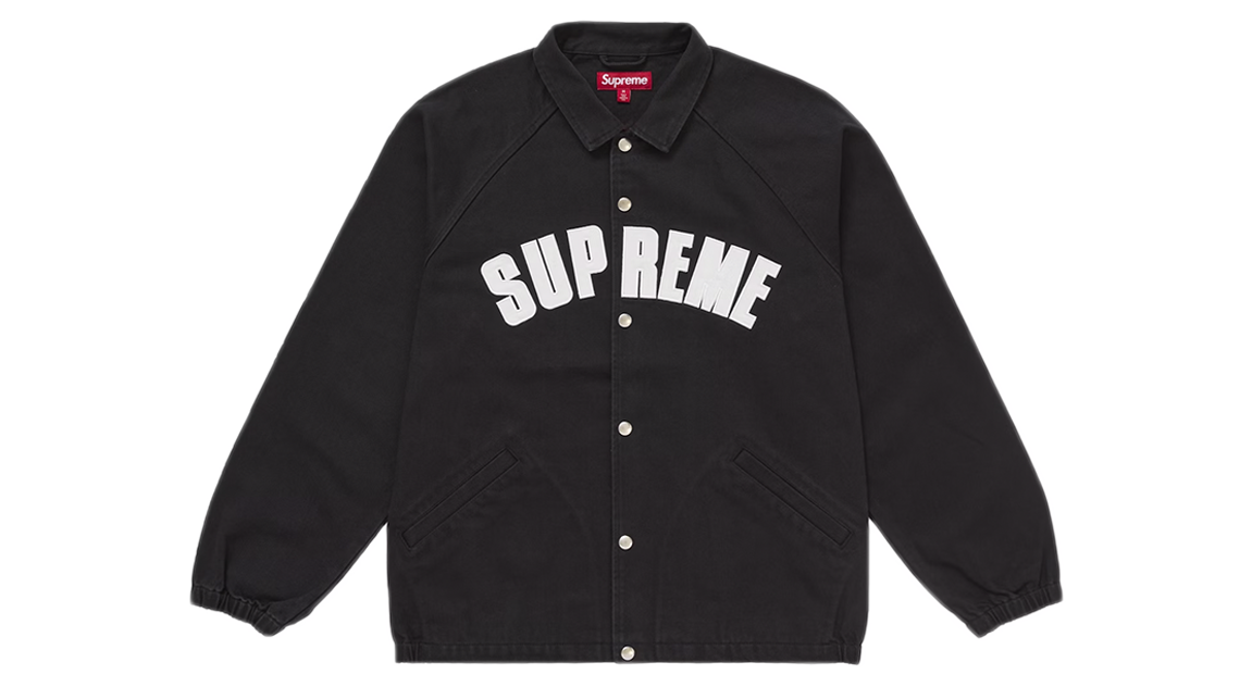 Supreme アーチロゴ刺繍 スナップボタン ジャケット 白と黒セット Supreme Arc Denim Coaches Jacket Black (SS25) – Takeoff Copenhagen