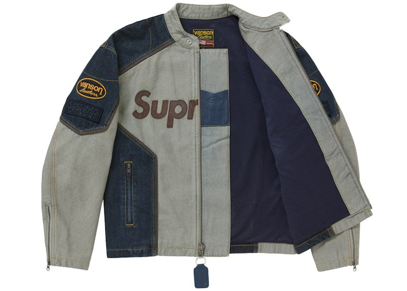 Supreme Vanson Leathers Cordura Cotton Jacket Denim
