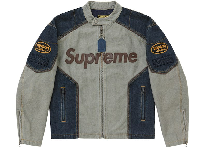 Supreme Vanson Leathers Cordura Cotton Jacket Denim