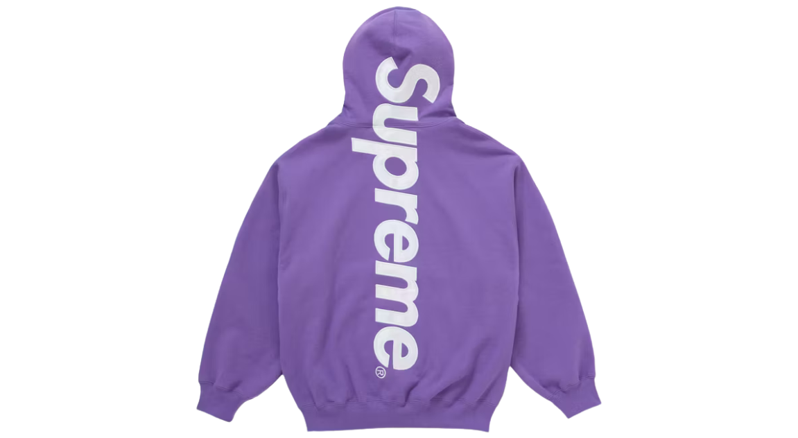Supreme Satin Applique Hoodie Violet (FW25) – Takeoff Copenhagen