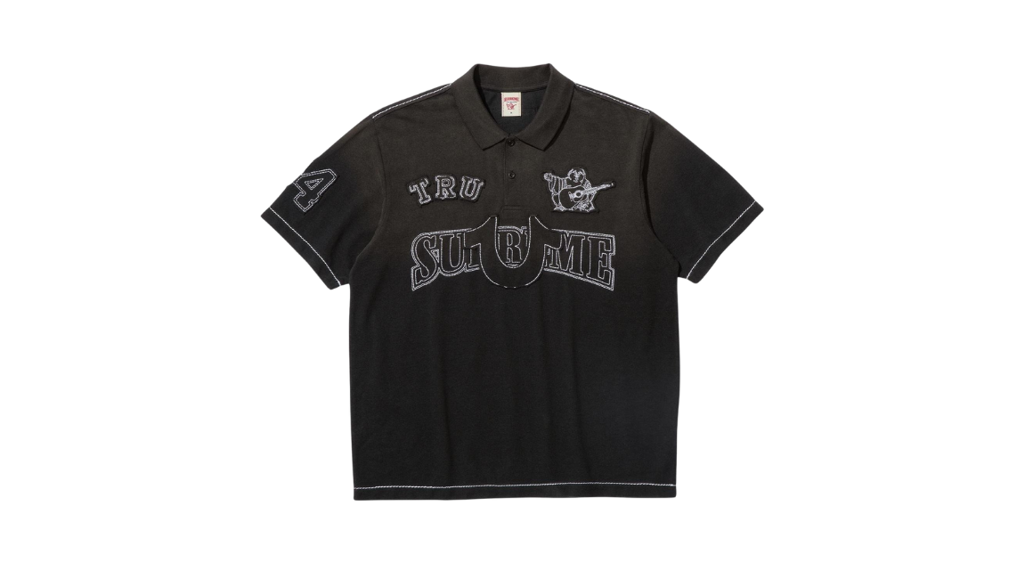 Supreme x True Religion Appliqué Polo Black – Takeoff Copenhagen
