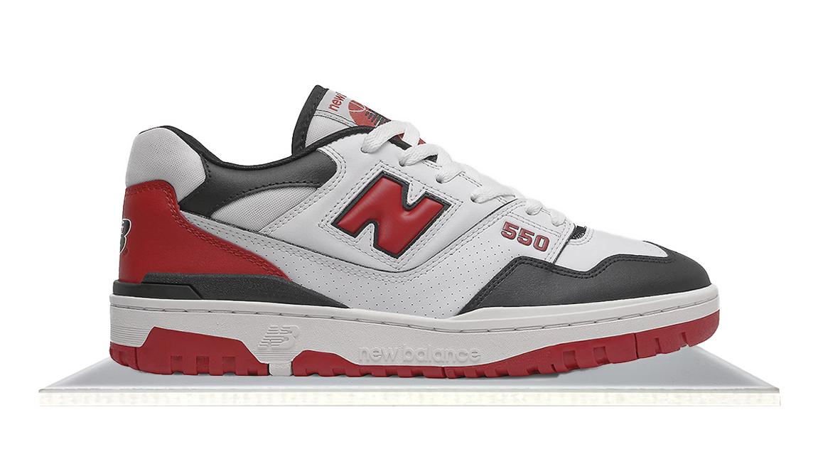 new balance 550 red white black